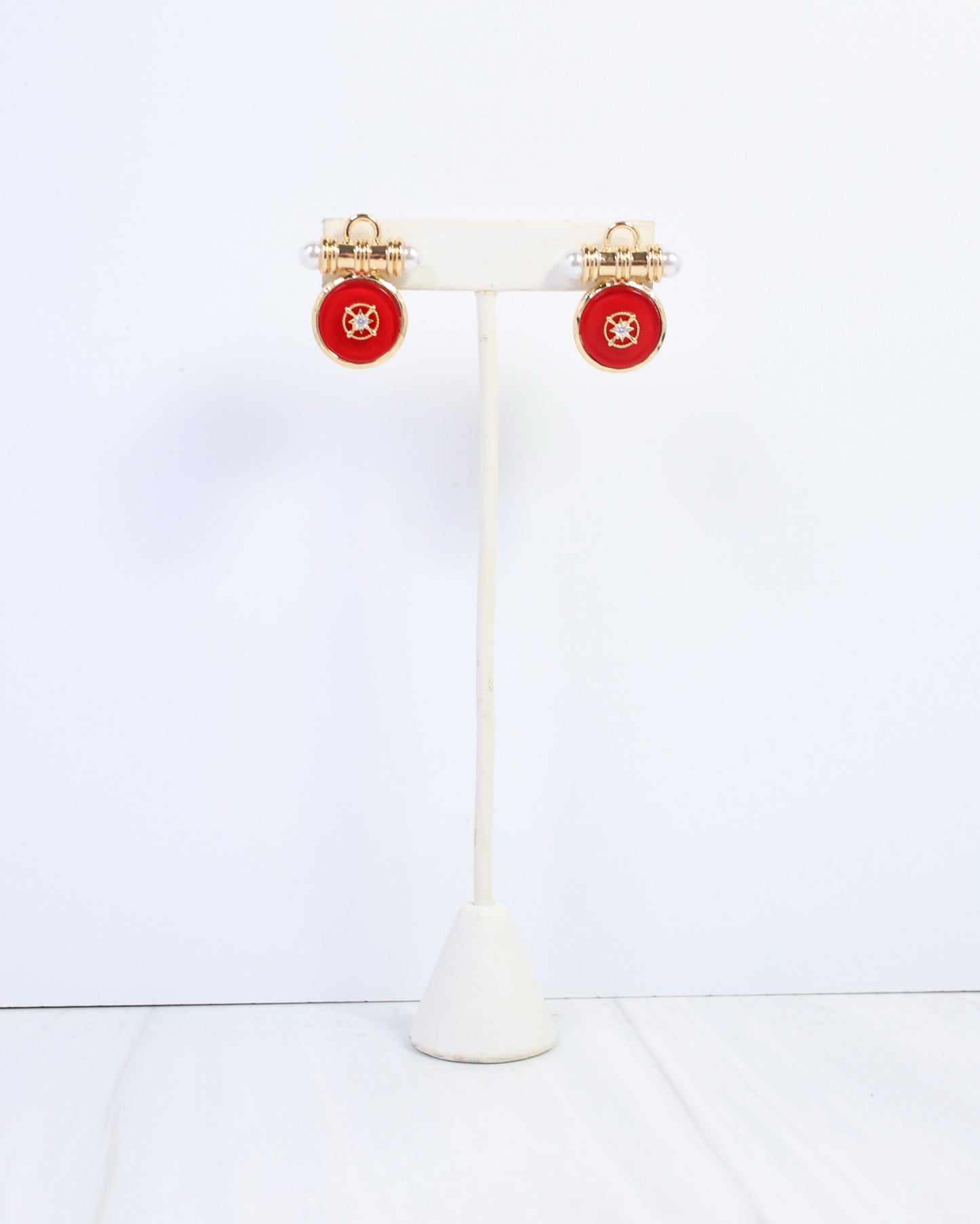Kurri Circle Drop Earring Red