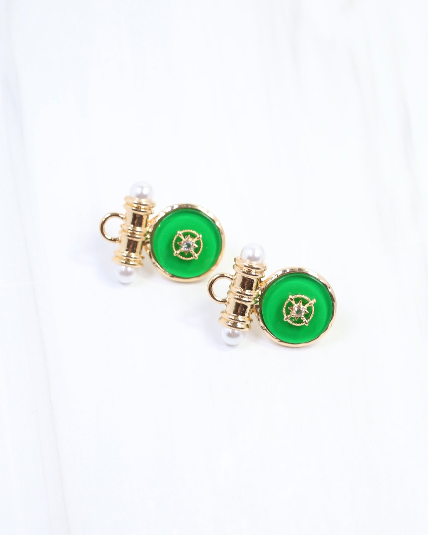 Kurri Circle Drop Earring Green