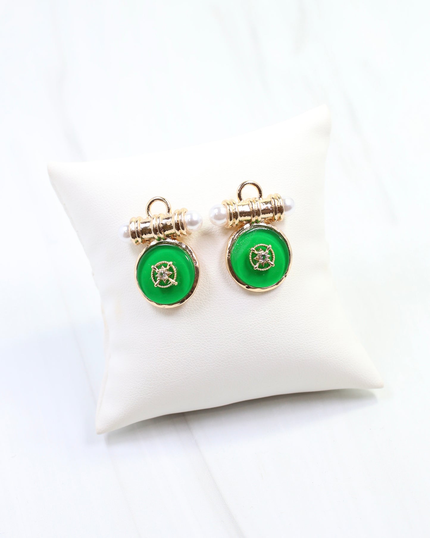 Kurri Circle Drop Earring Green