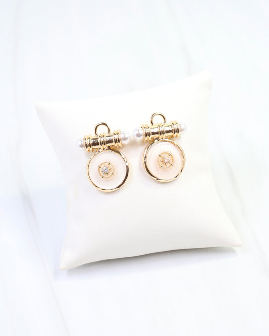 Kurri Circle Drop Earring White