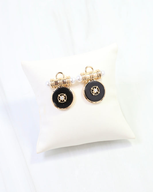 Kurri Circle Drop Earring Black