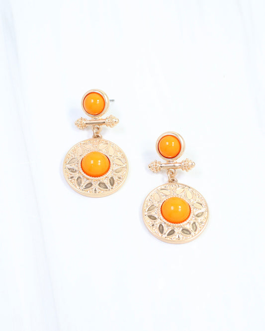 Terrace Circle Drop Earring Orange