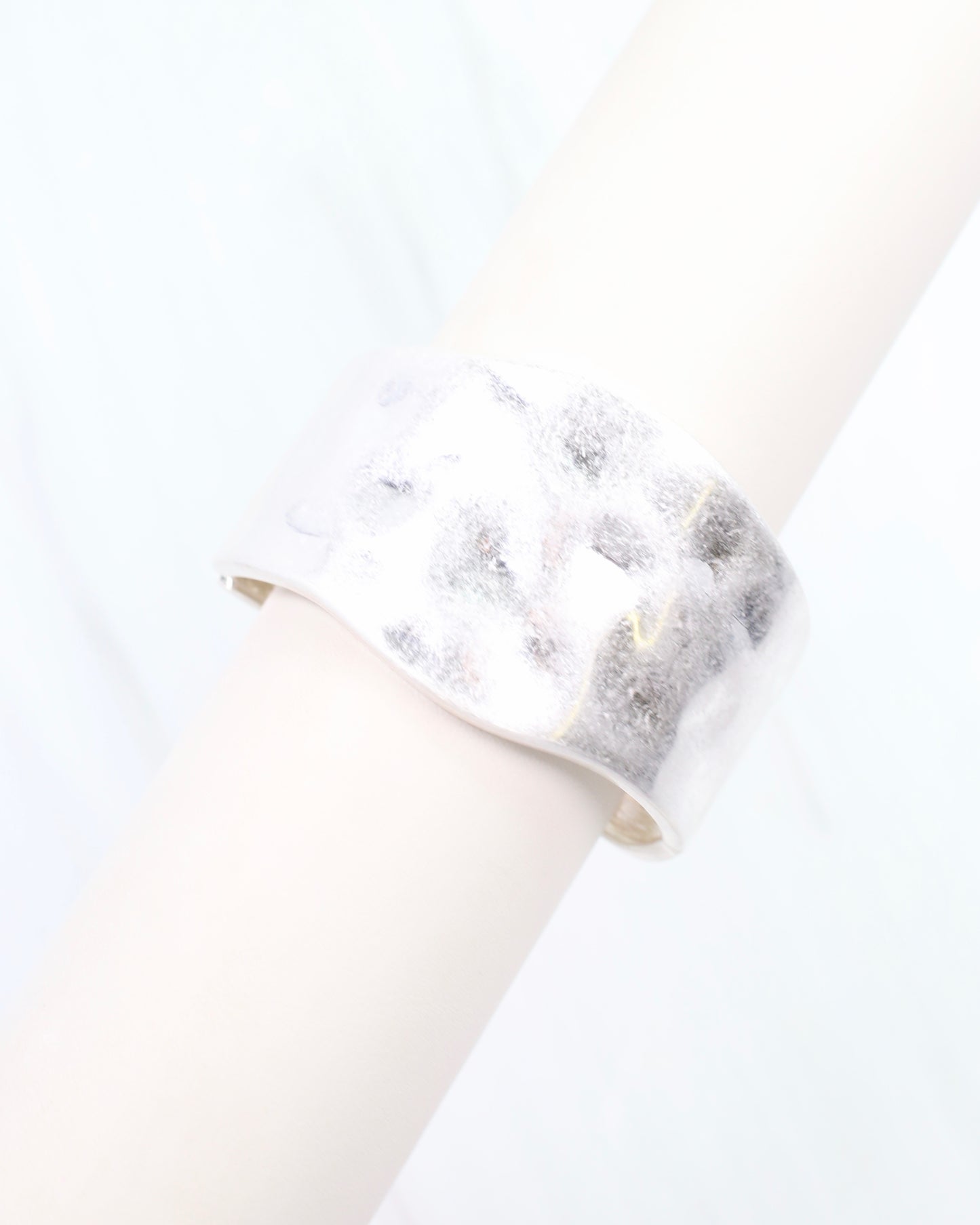 Empress Bangle Bracelet Worn Silver