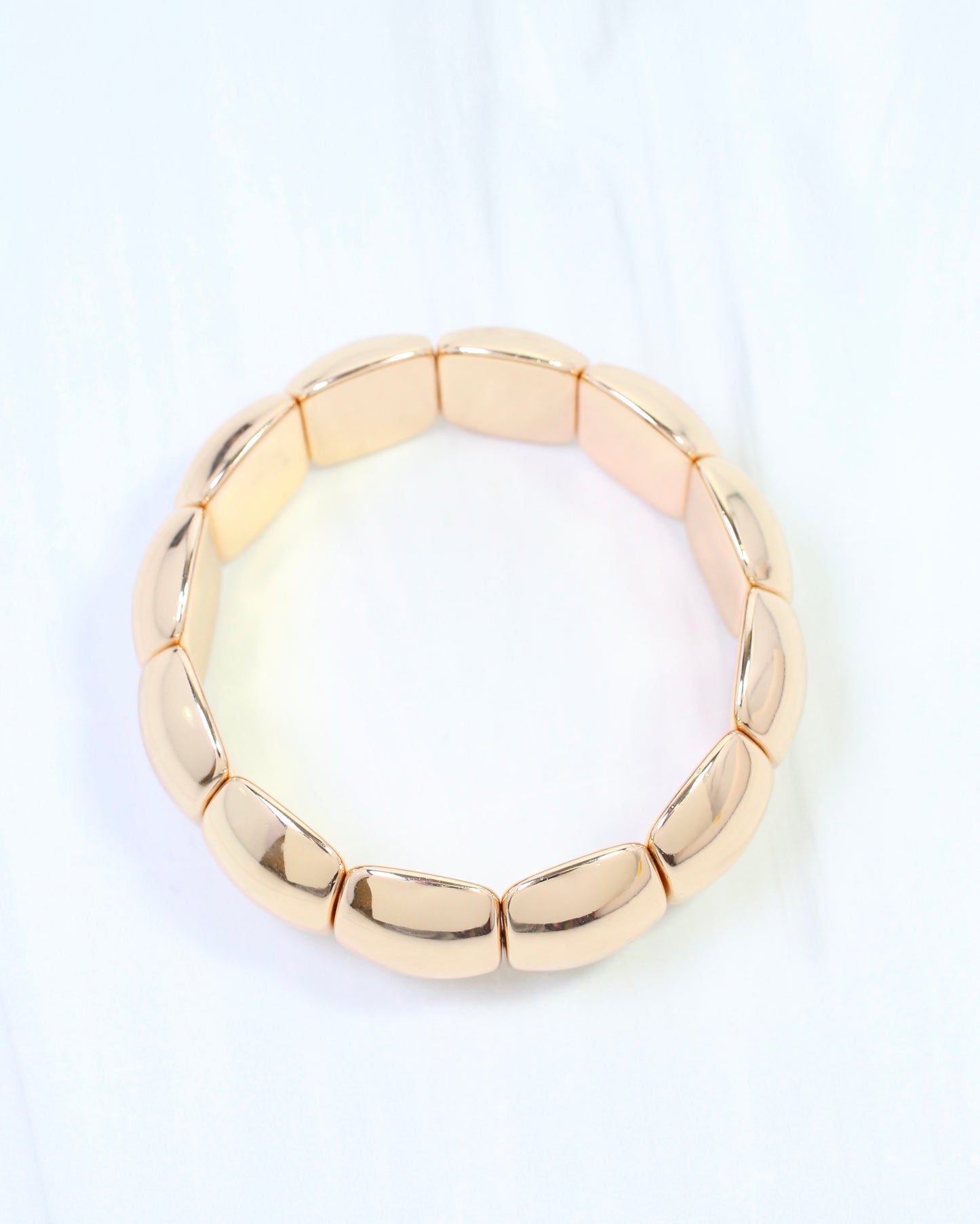 Charis Rounded Stretch Bracelet Gold
