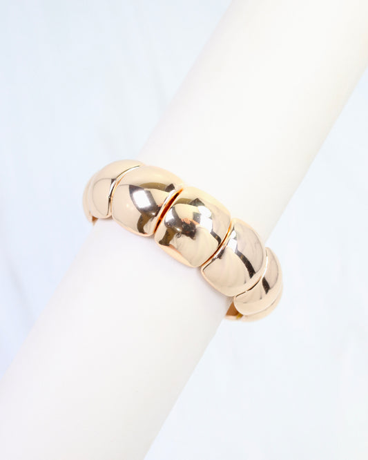 Charis Rounded Stretch Bracelet Gold