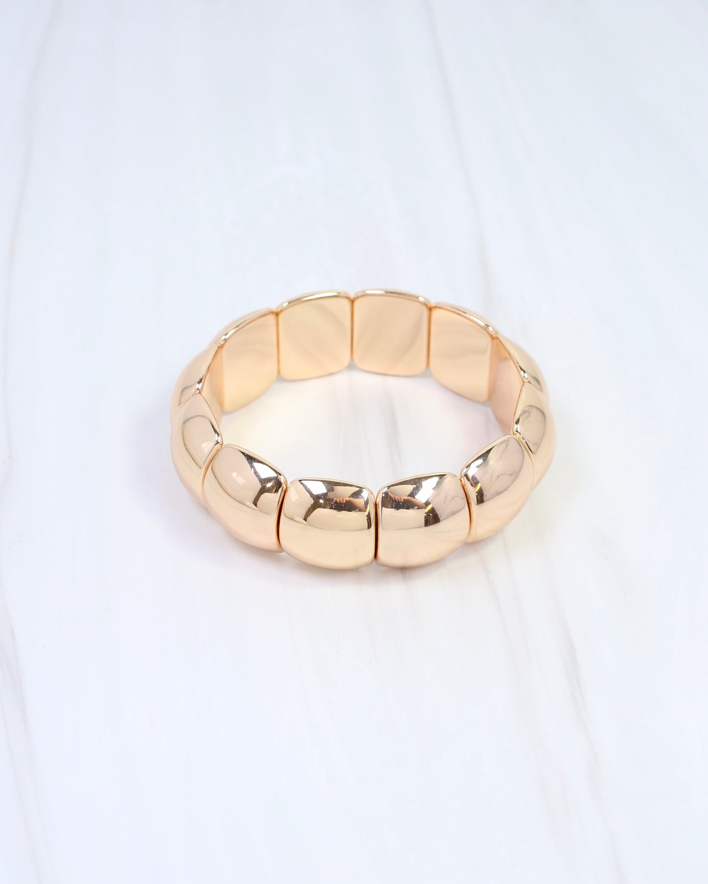 Charis Rounded Stretch Bracelet Gold