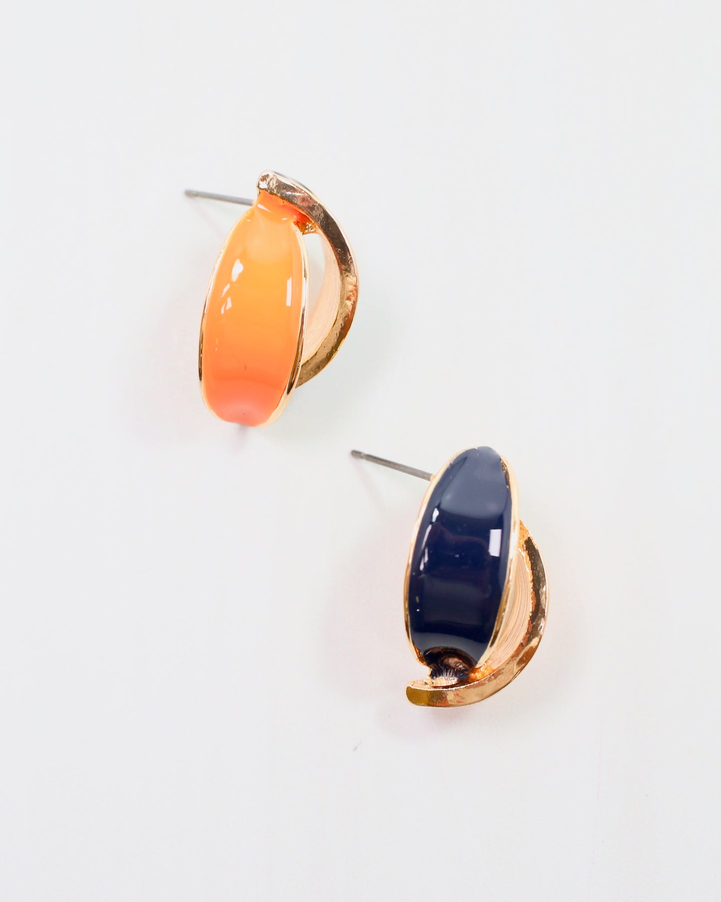 Cora Game Day Earring Navy Orange