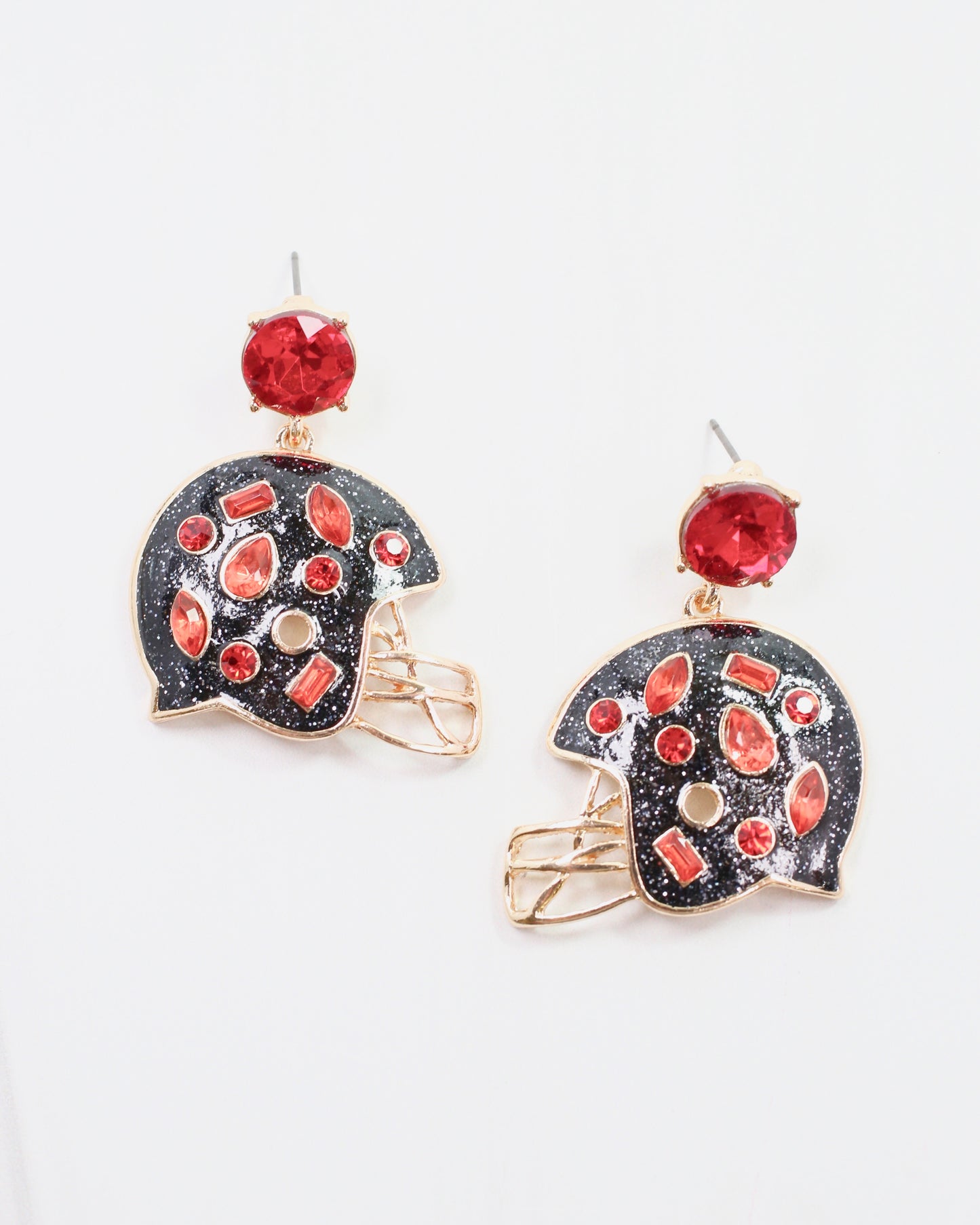 Halsey Helmet Earring Black Red