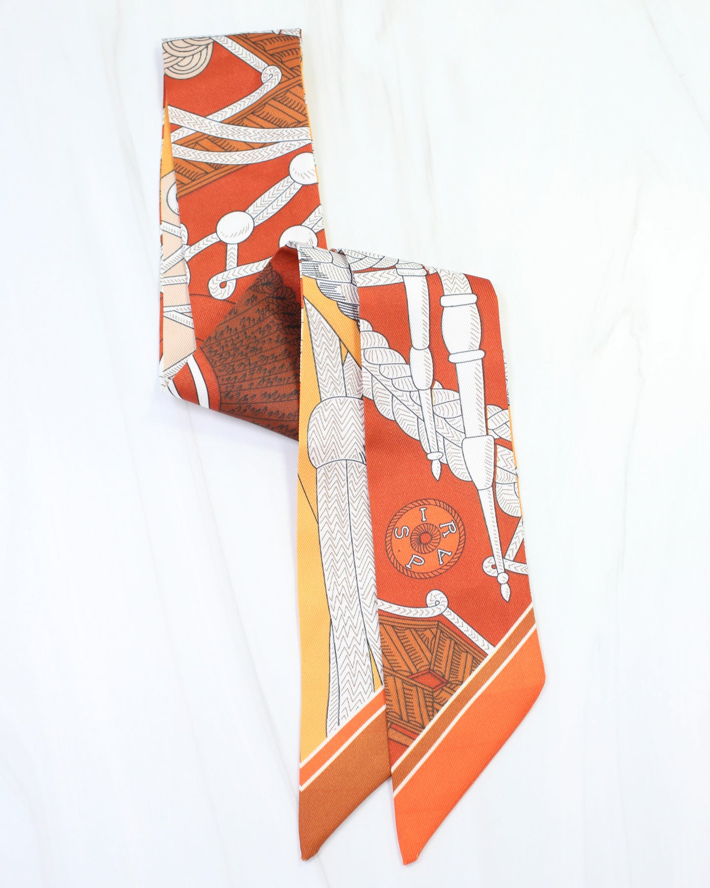 Della Reversible Skinny Scarf Rust