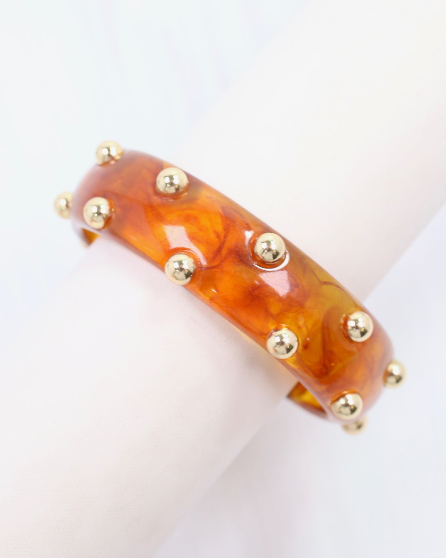 Amira Studded Bangle Bracelet Tortoise