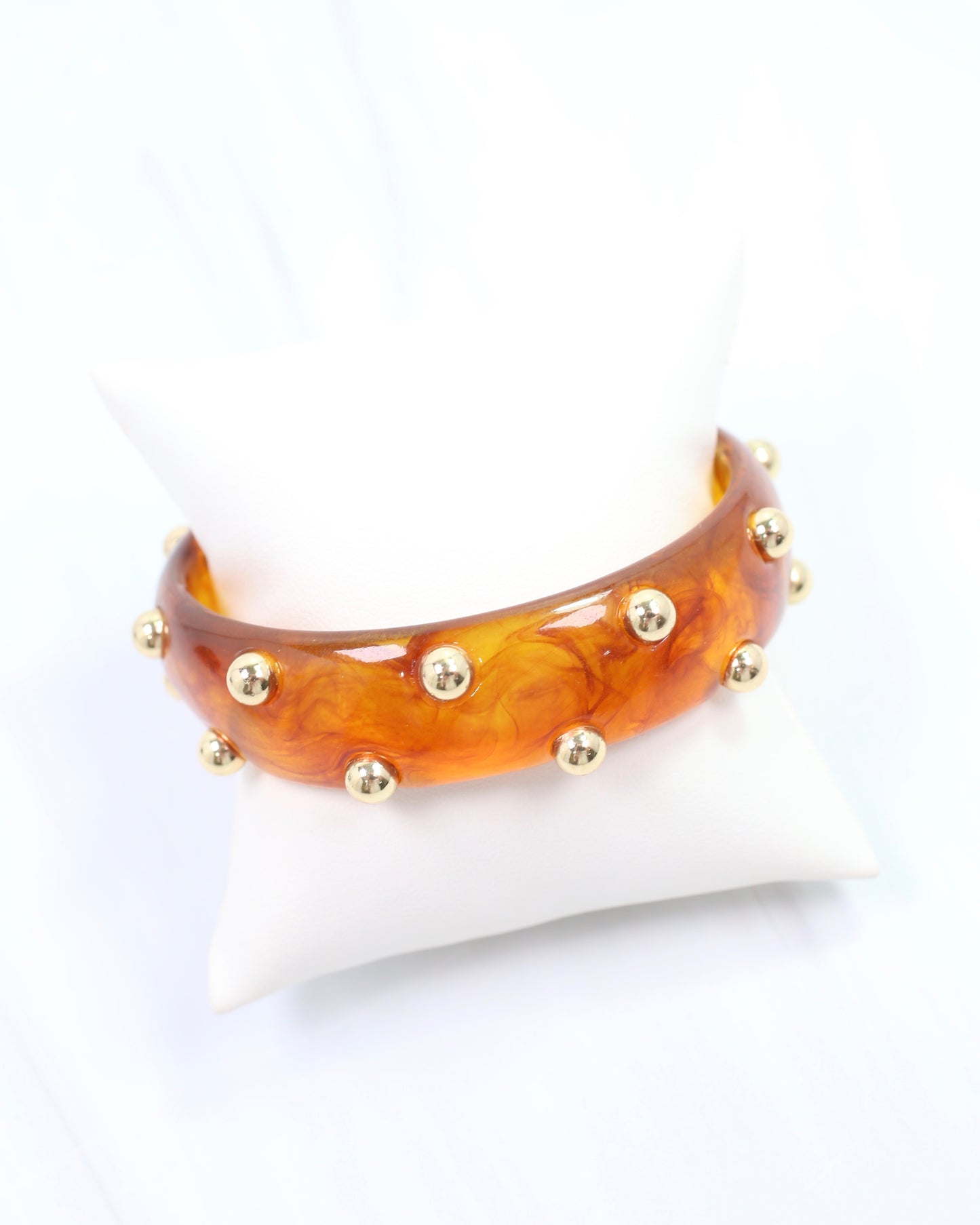 Amira Studded Bangle Bracelet Tortoise