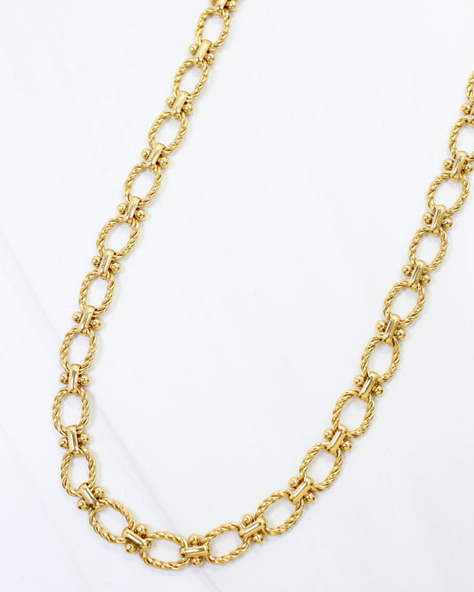 Tulsa Twisted Link Necklace Gold