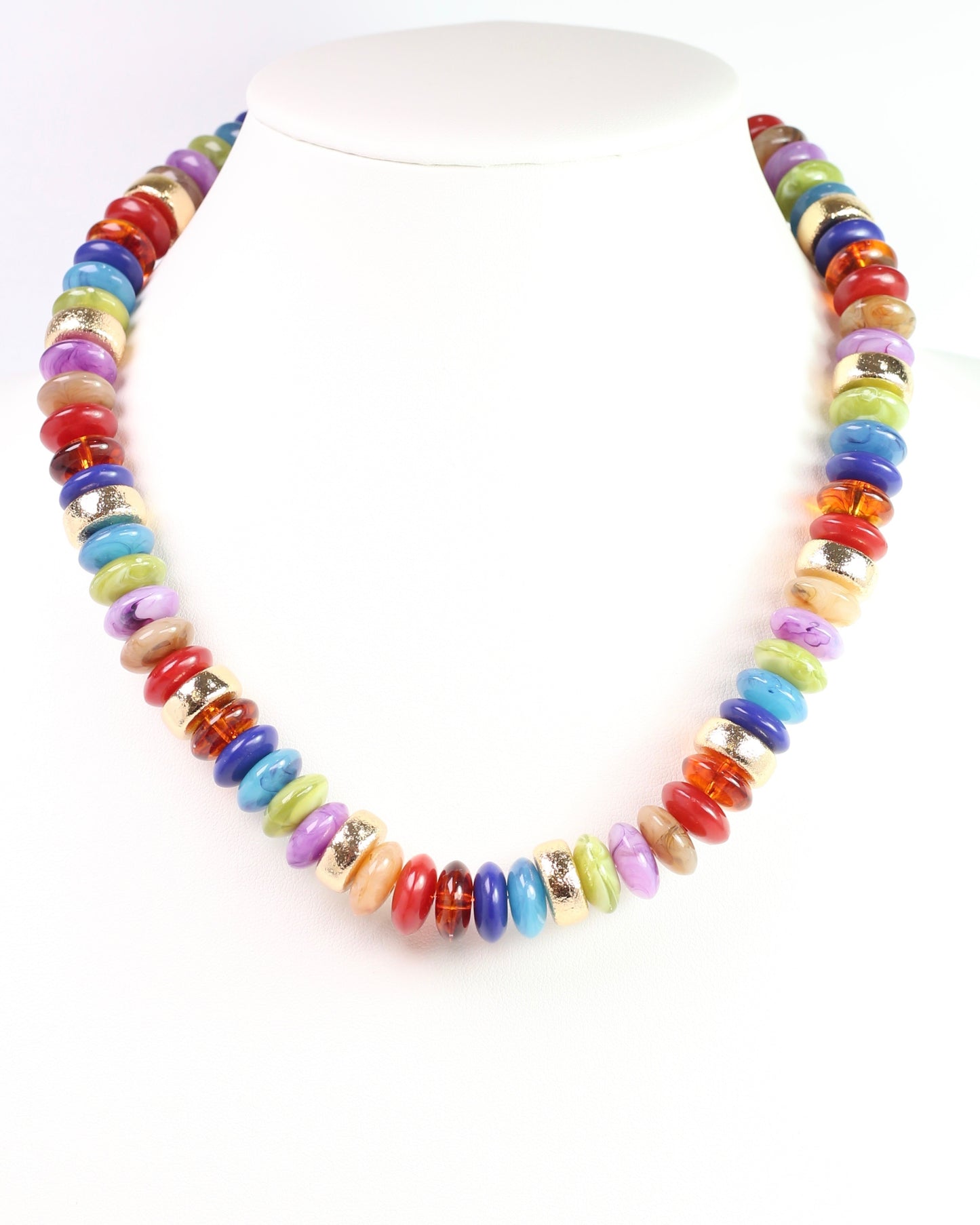 Eye Candy Beaded Necklace Dark Multi