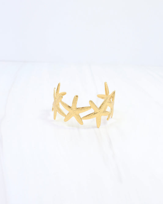 Meridian Starfish Cuff Bracelet Gold