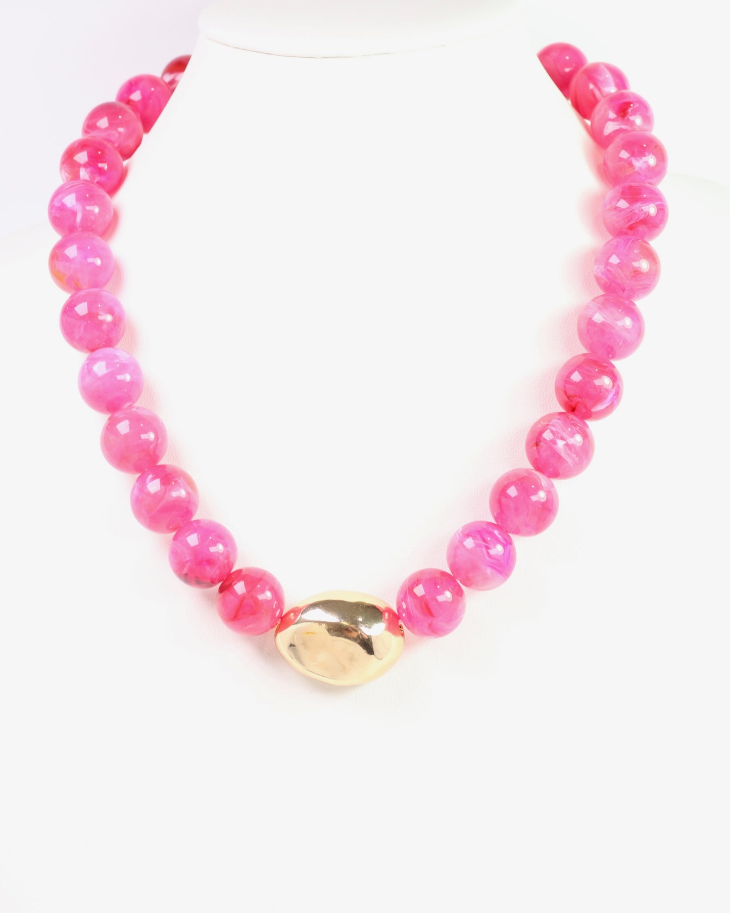 Brooklyn Bold Stone Necklace Fuchsia