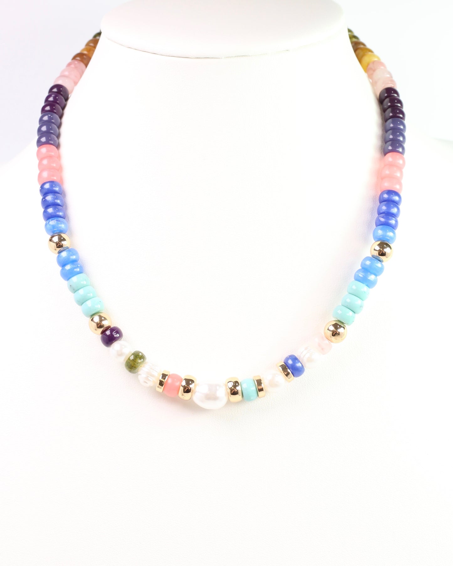 Bowie Bead and Pearl Necklace Multi