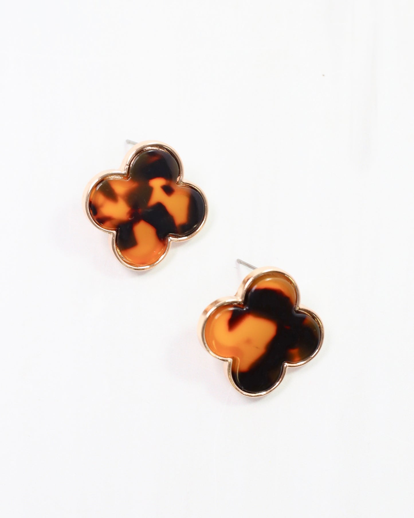 Mazie Clover Stud Earring Tortoise