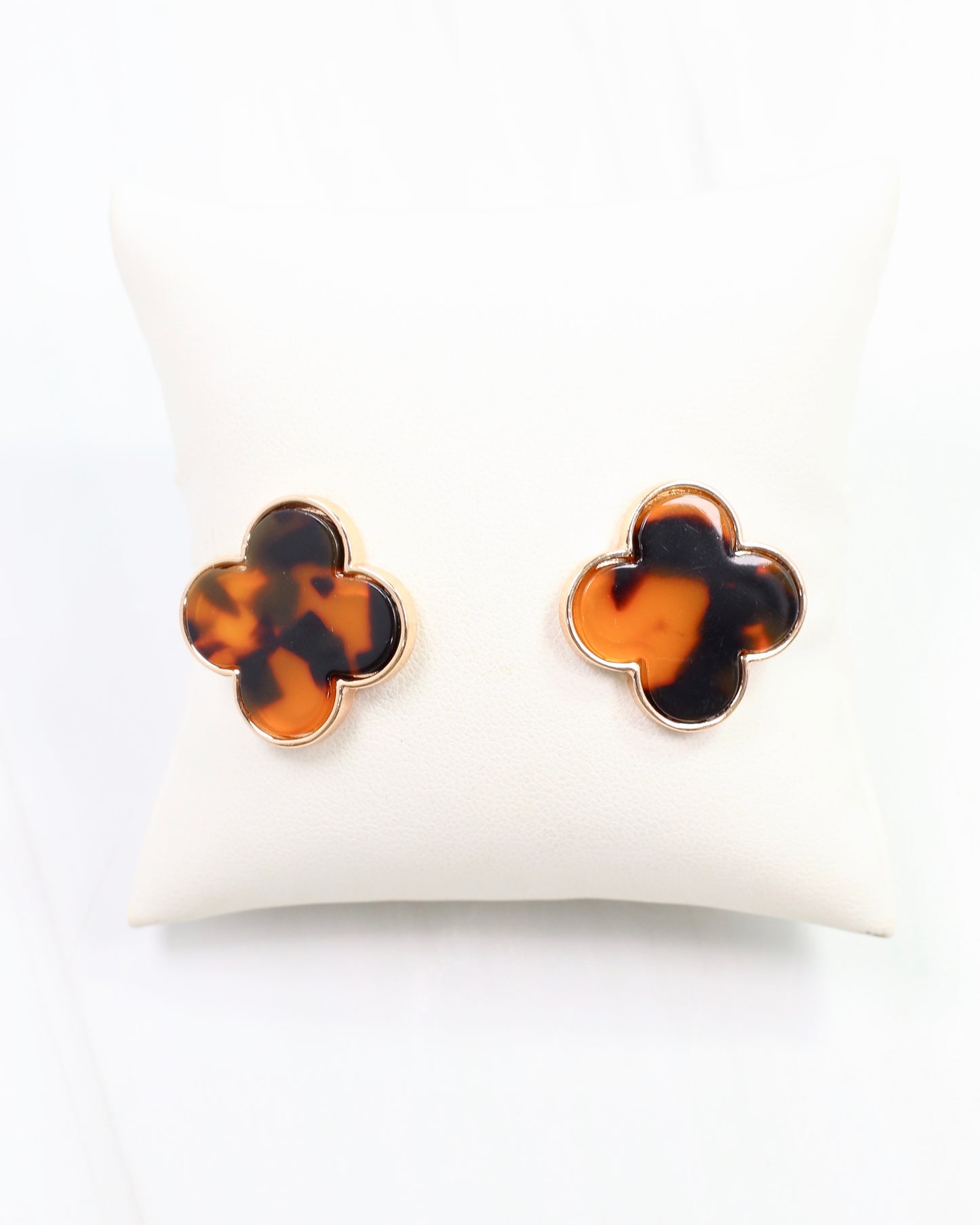 Mazie Clover Stud Earring Tortoise