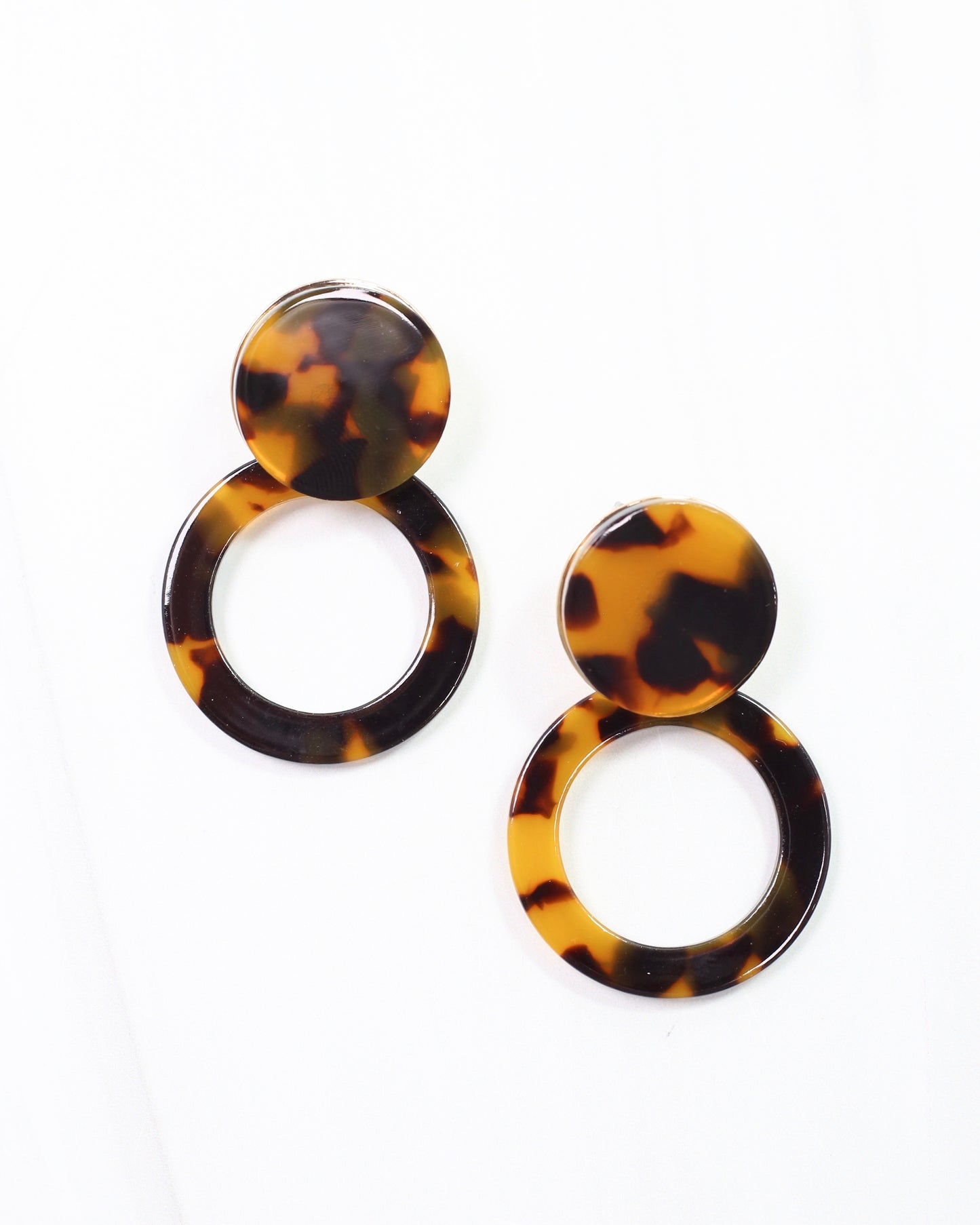 Bentlee Circle Drop Earring Tortoise