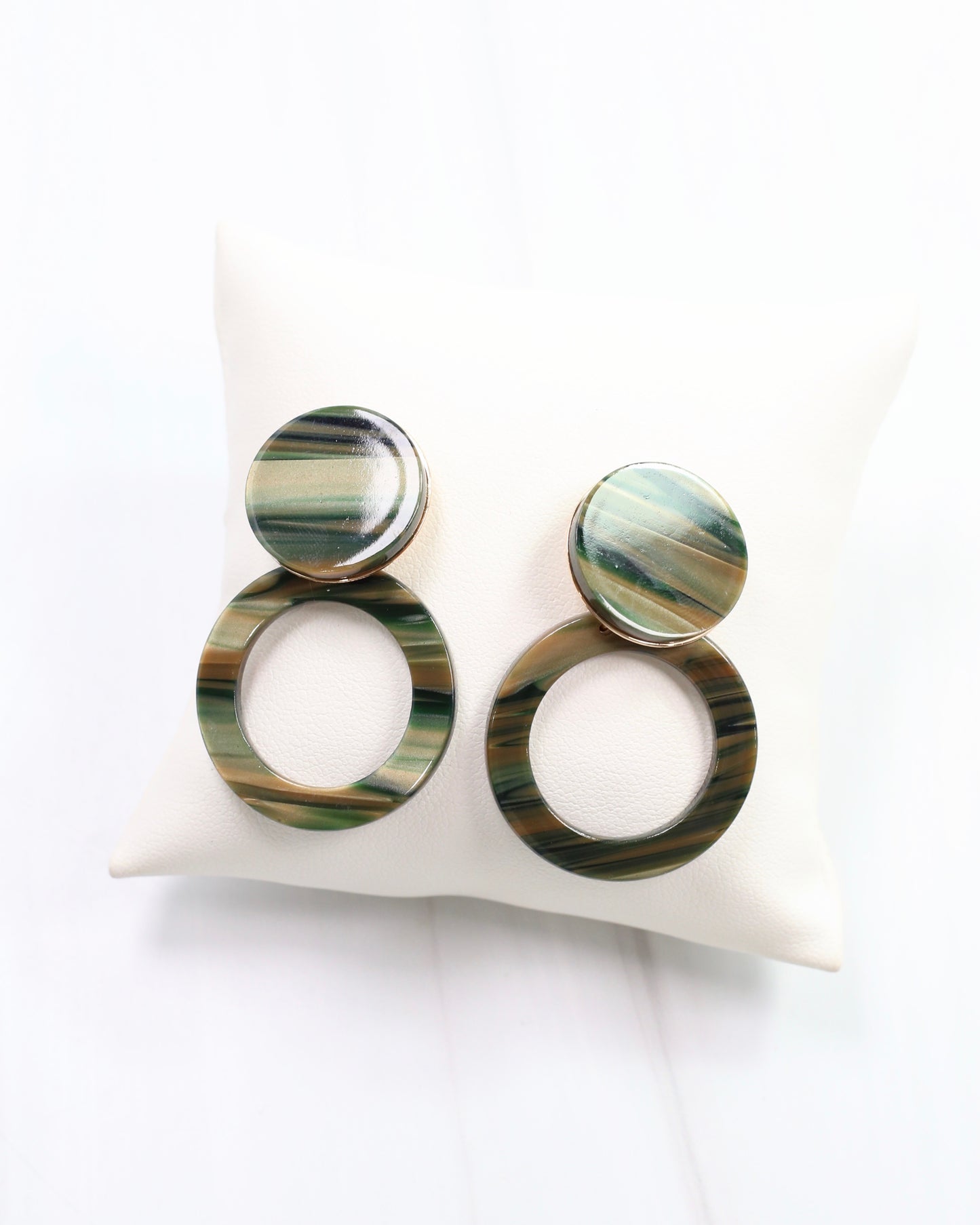 Bentlee Circle Drop Earring Green