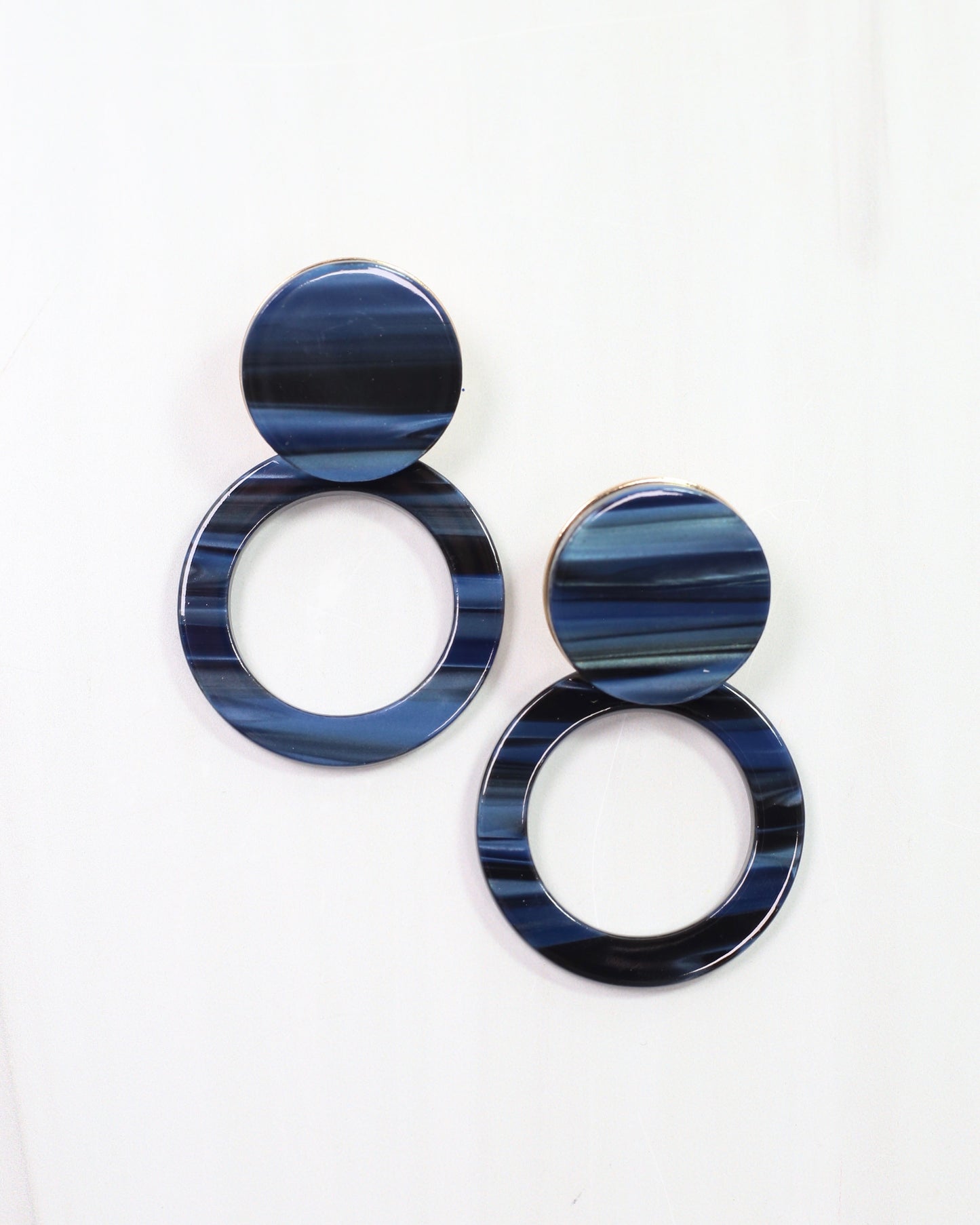 Bentlee Circle Drop Earring Navy
