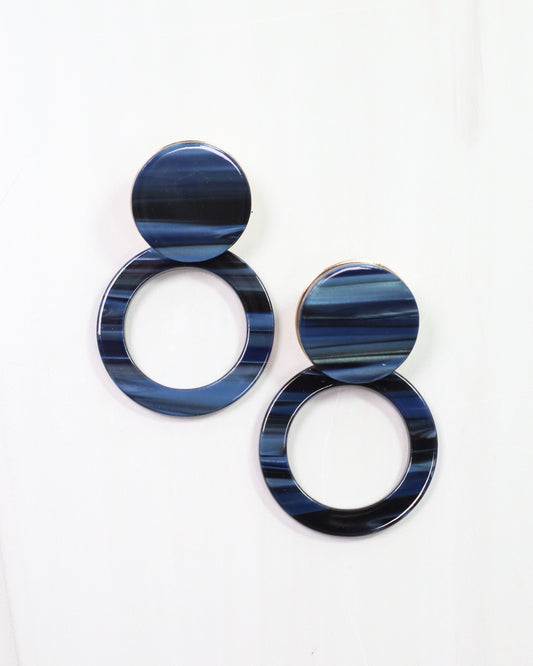Bentlee Circle Drop Earring Navy