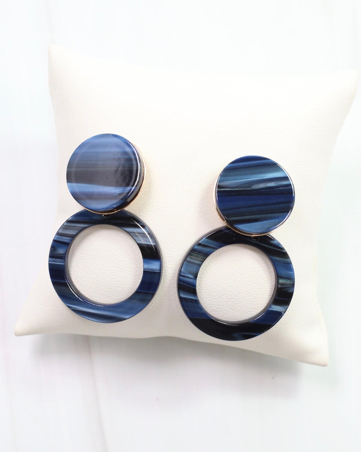 Bentlee Circle Drop Earring Navy