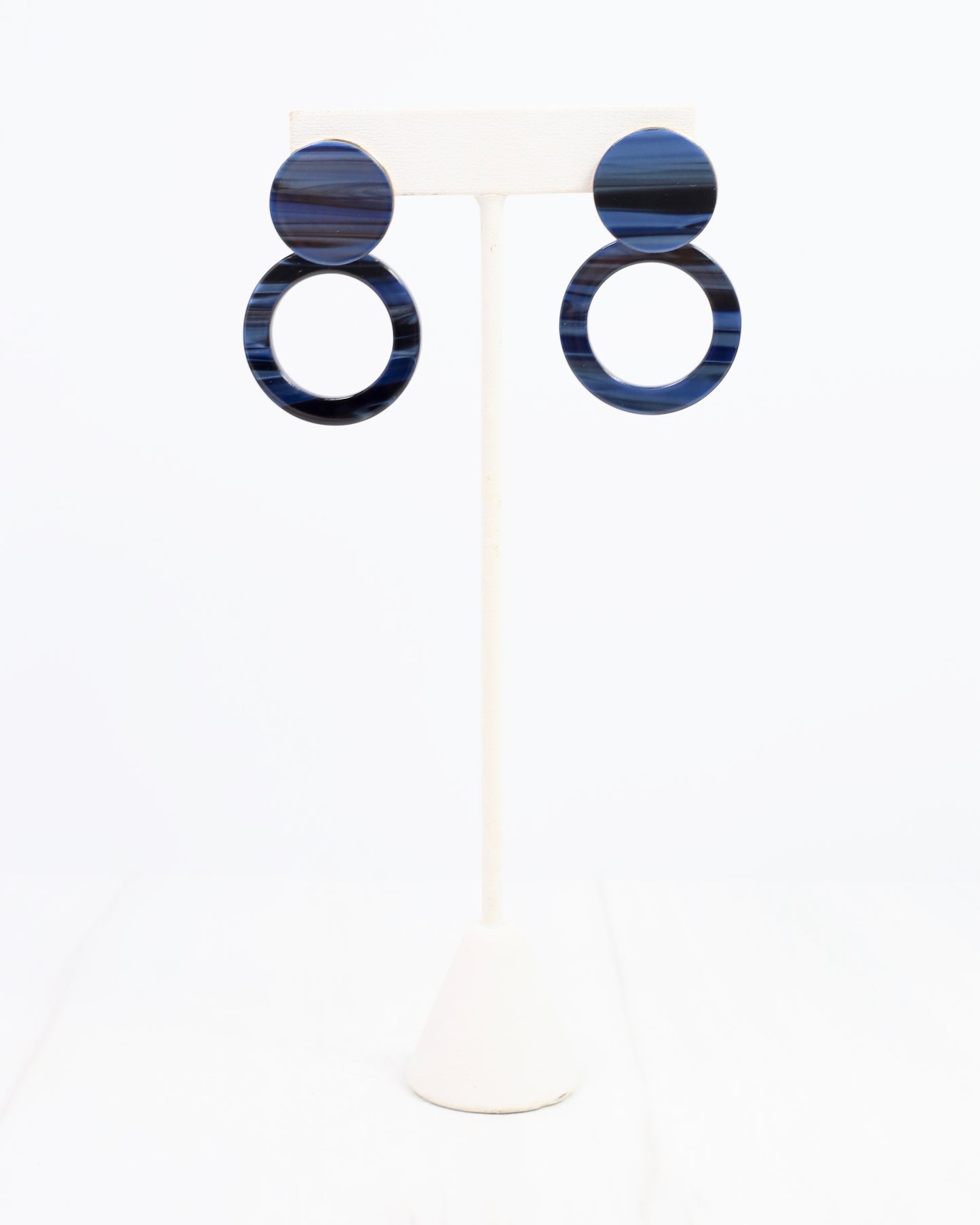 Bentlee Circle Drop Earring Navy