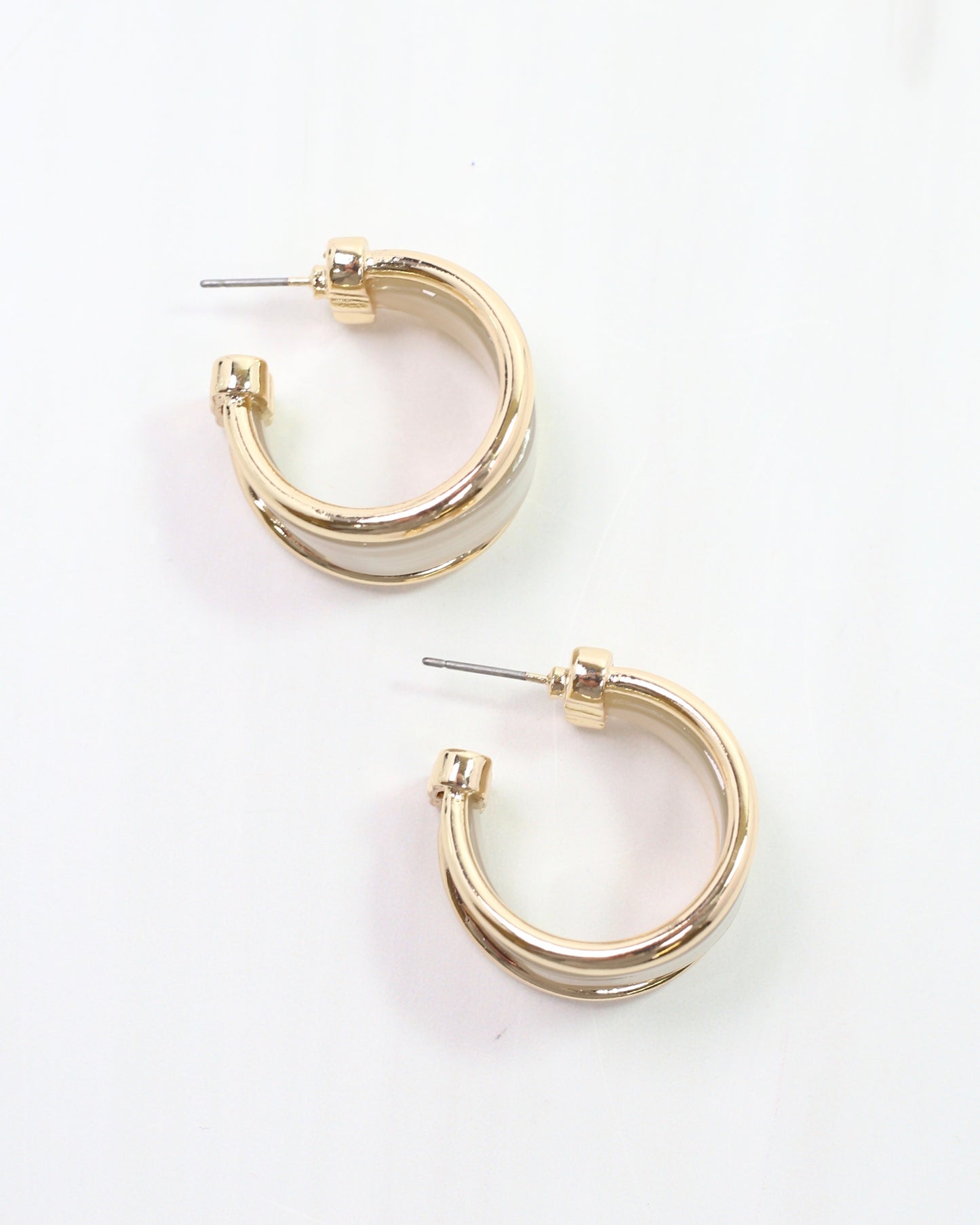Daphne Gold Trimmed Hoop Grey