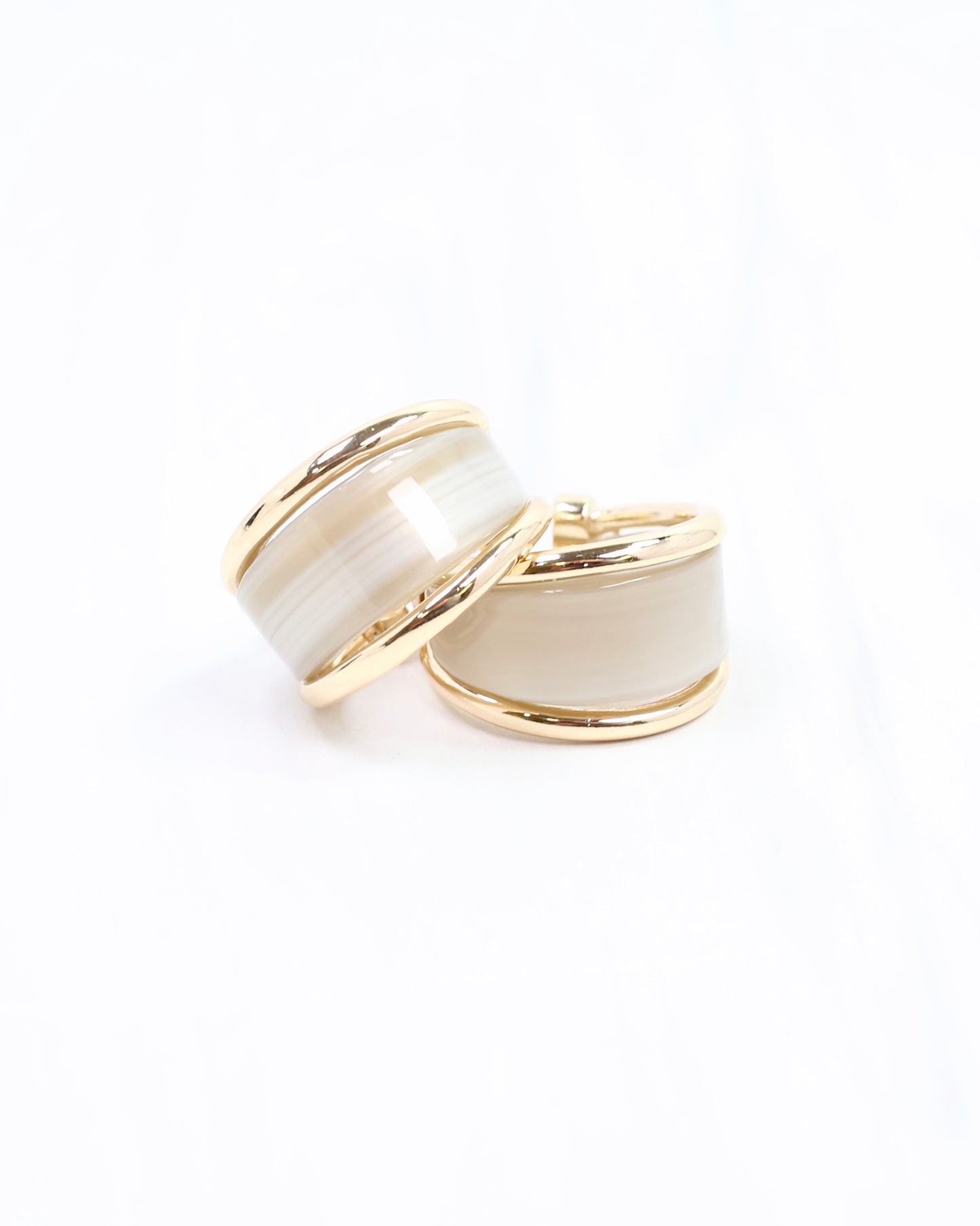 Daphne Gold Trimmed Hoop Grey