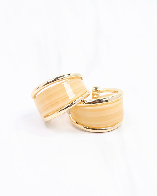 Daphne Gold Trimmed Hoop Natural