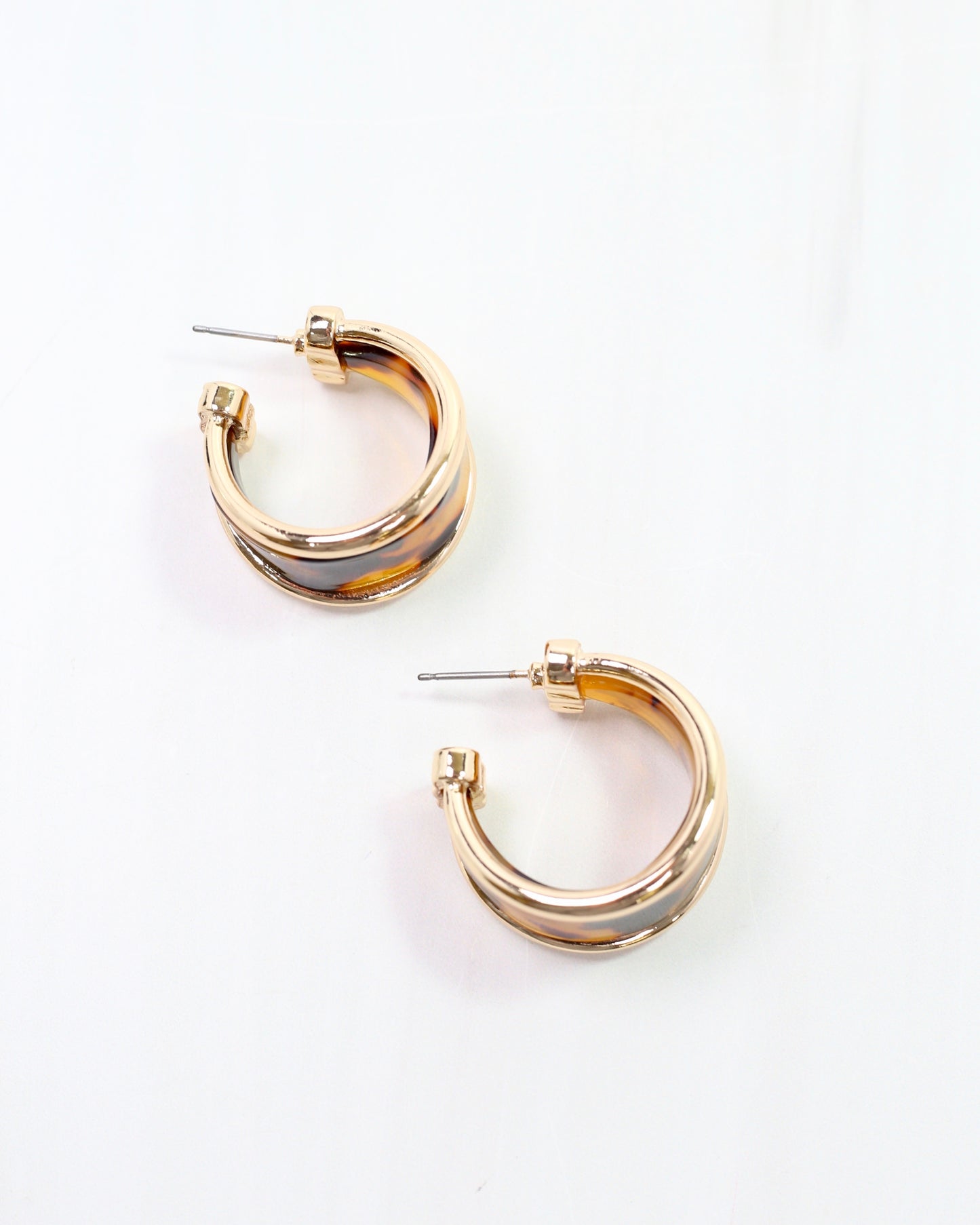 Daphne Gold Trimmed Hoop Tortoise