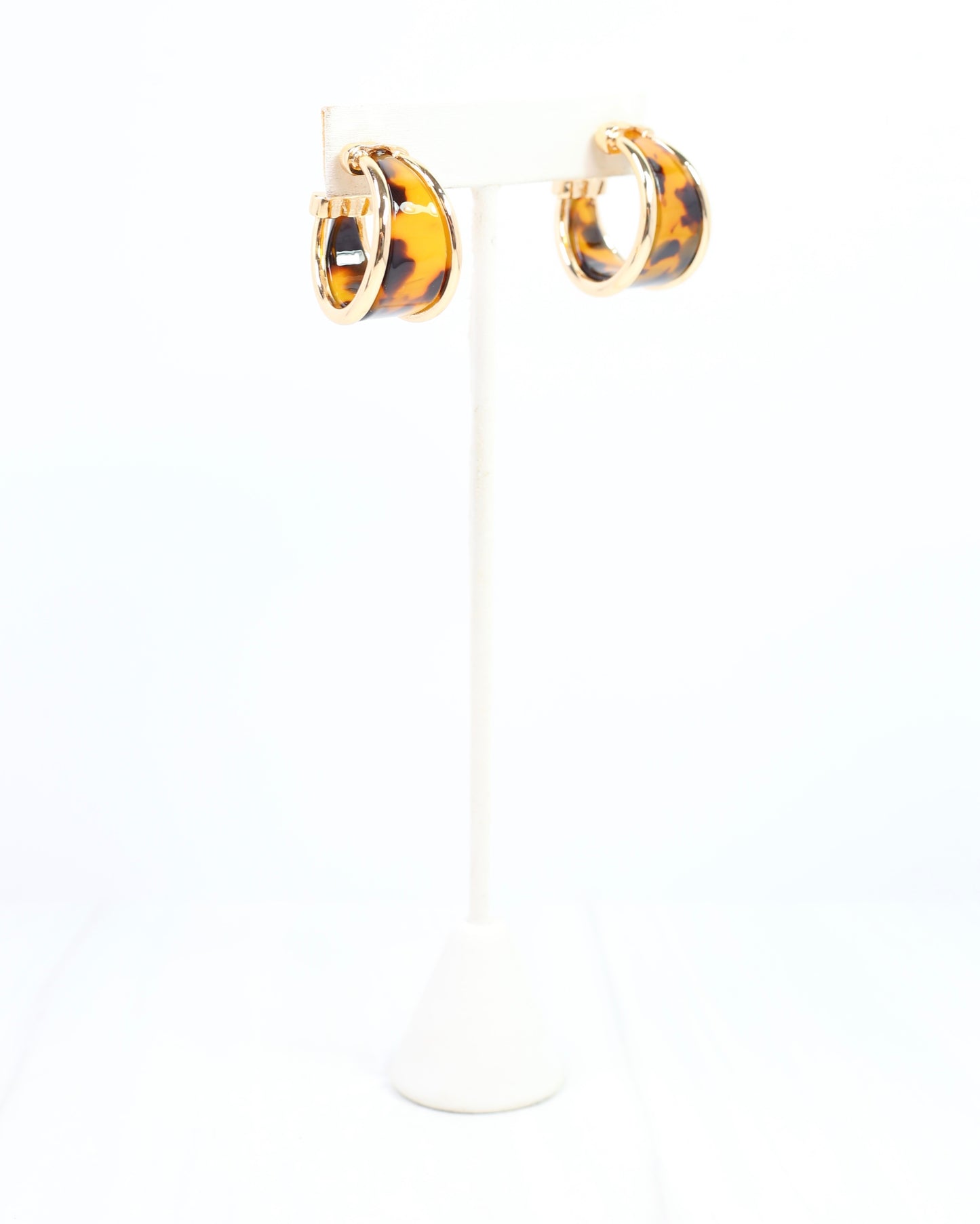 Daphne Gold Trimmed Hoop Tortoise