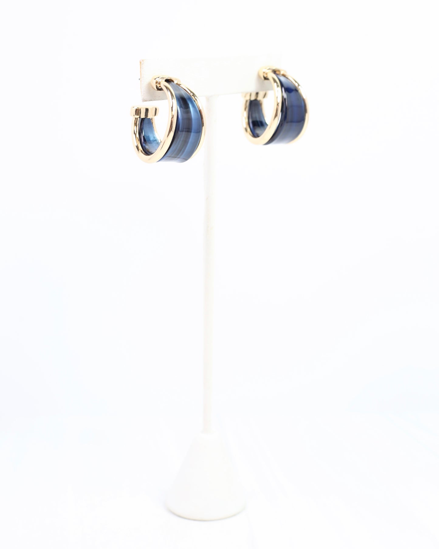 Daphne Gold Trimmed Hoop Navy
