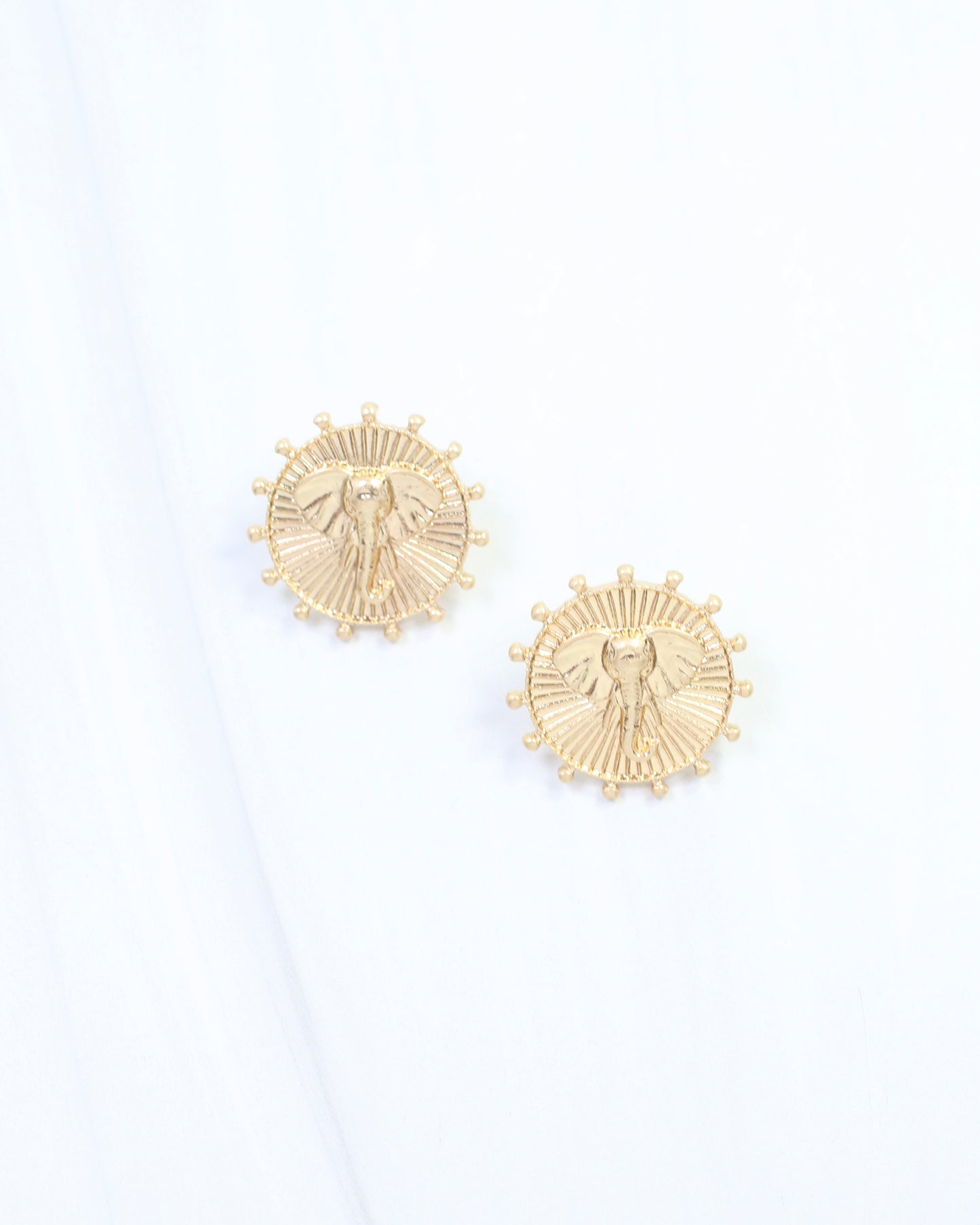 Carmen Coin Earring Elephant Worn Gold