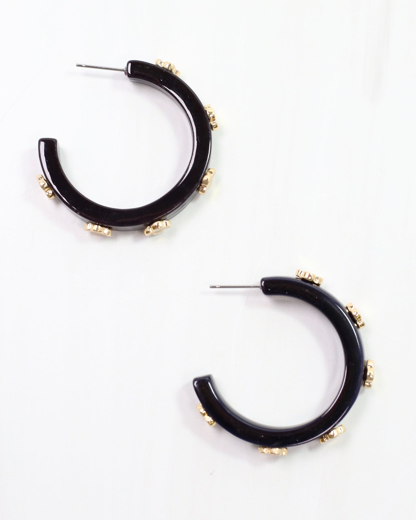 Bellamy Clover Hoop Earring Black