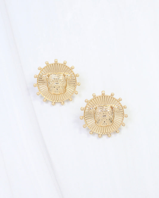 Carmen Coin Earring Dog Worn Gold