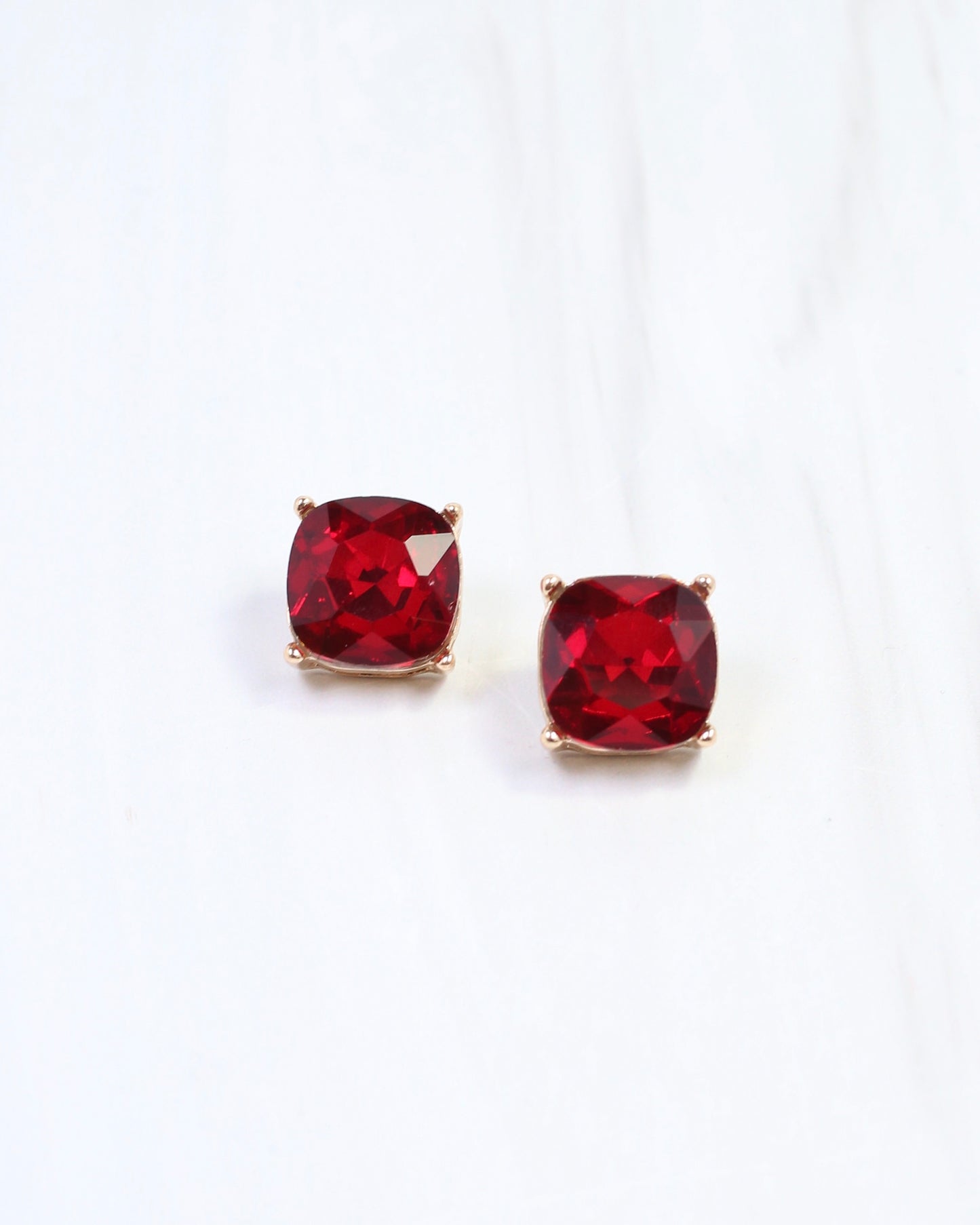 Julien Stone Stud Earring Red
