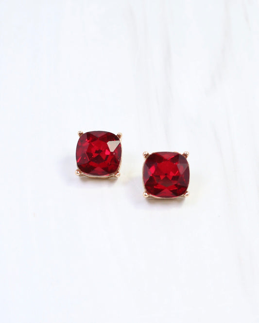 Julien Stone Stud Earring Red
