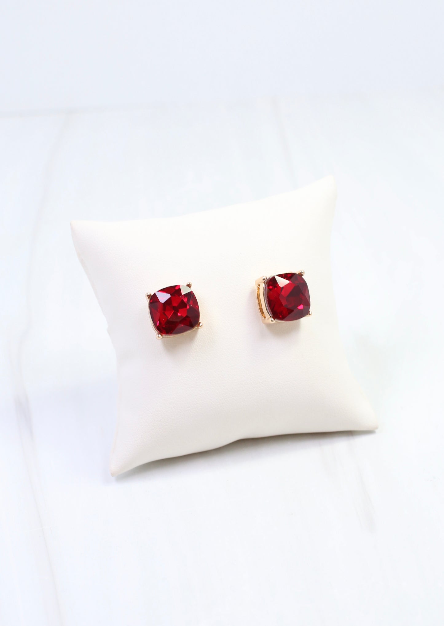 Julien Stone Stud Earring Red