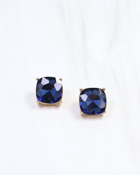 Julien Stone Stud Earring Navy