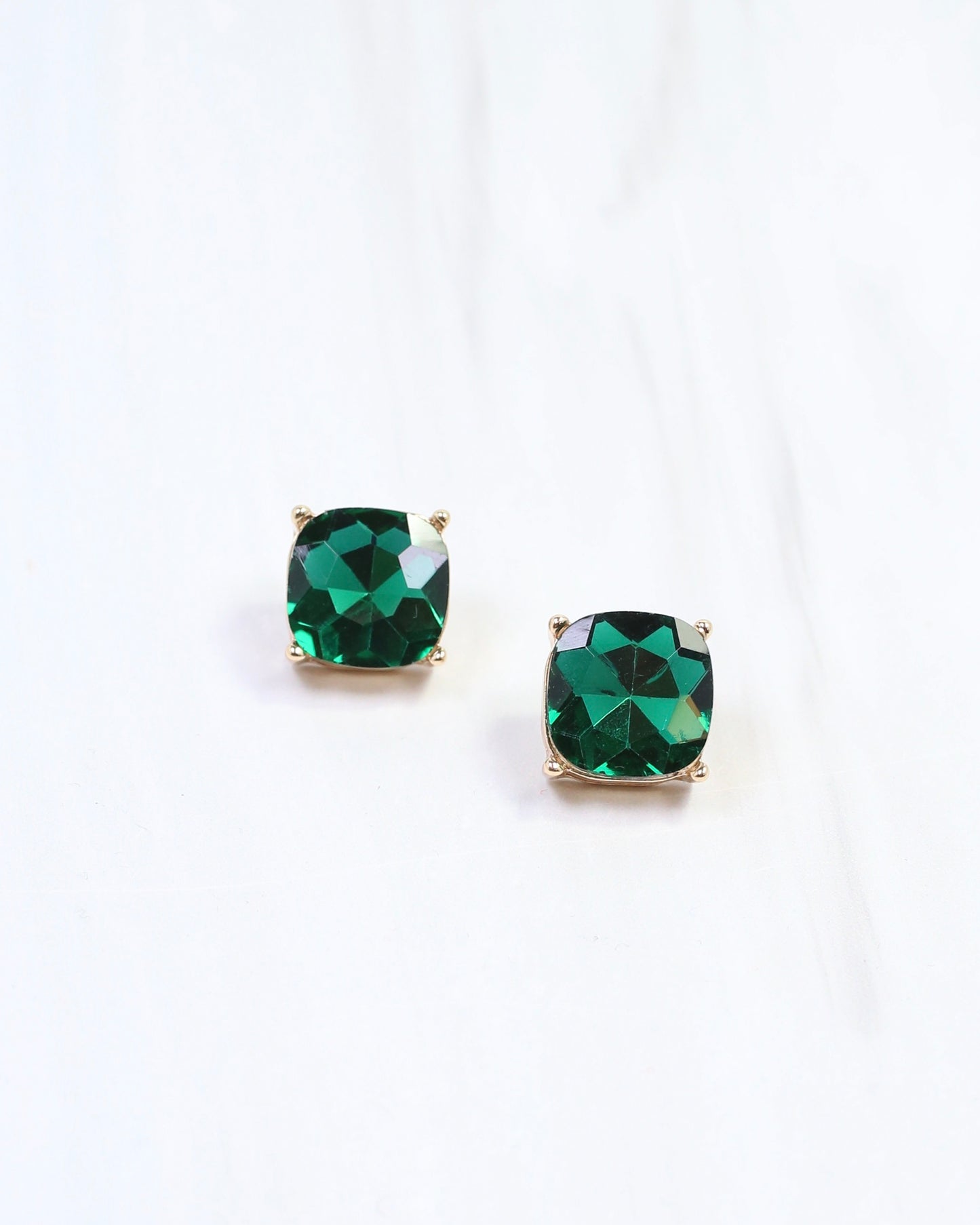 Julien Stone Stud Earring Green