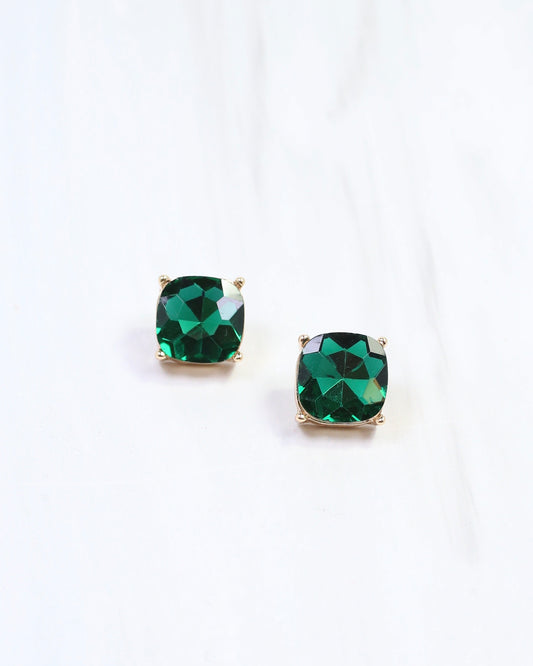 Julien Stone Stud Earring Green