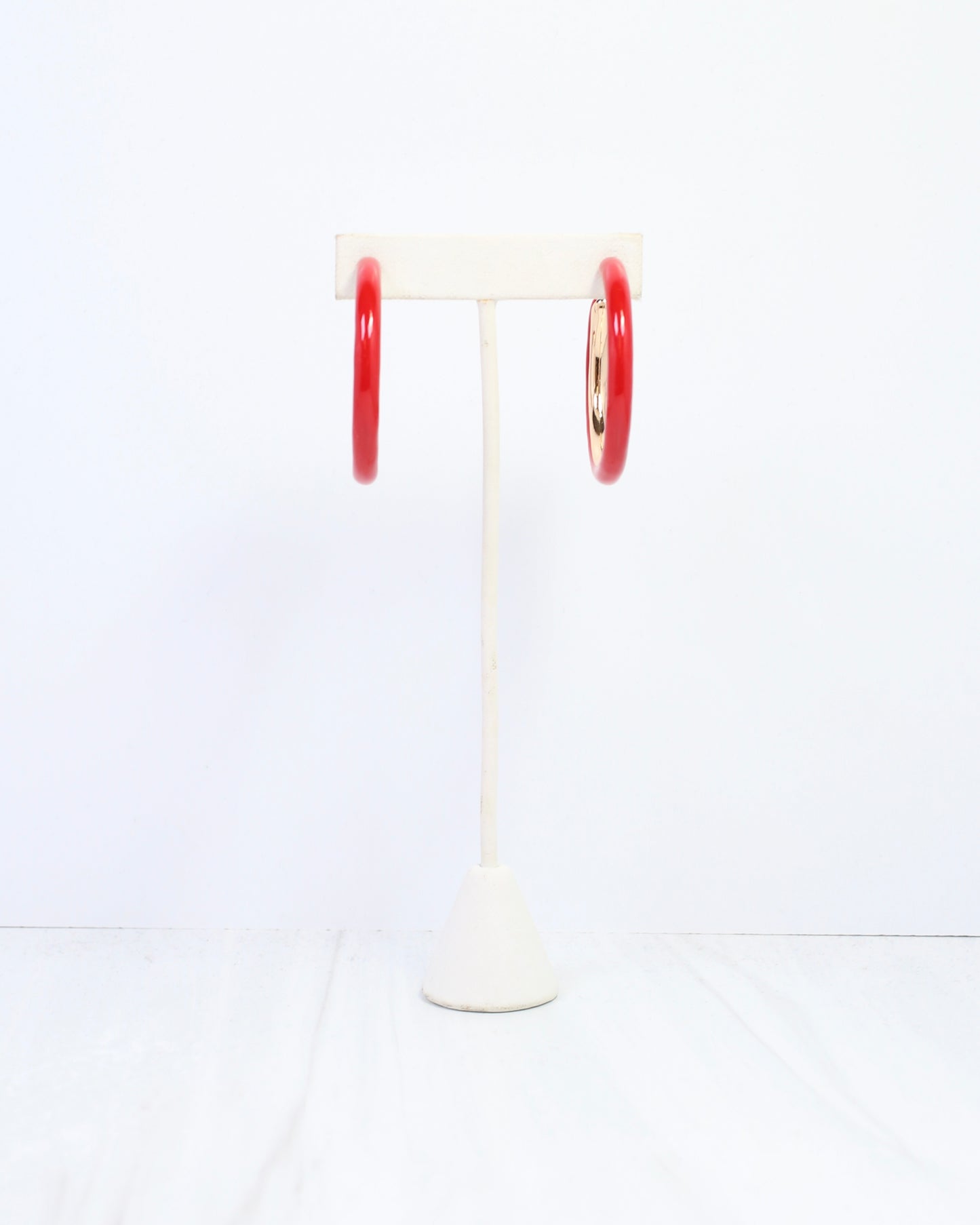 Larson Enamel Hoop Earring Red