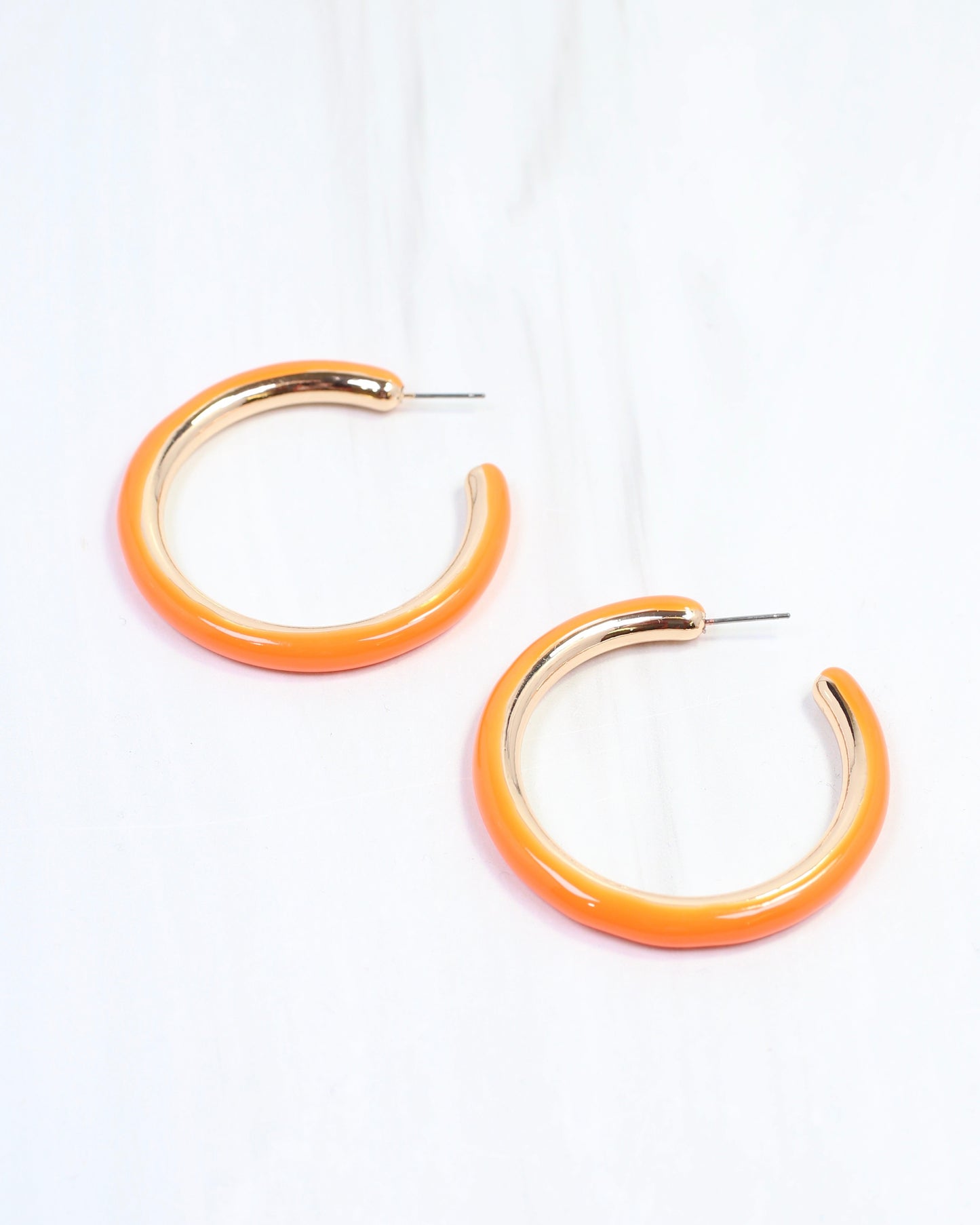 Larson Enamel Hoop Earring Orange