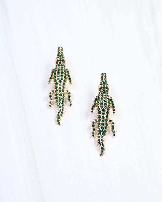 Gia Gator Earring Green