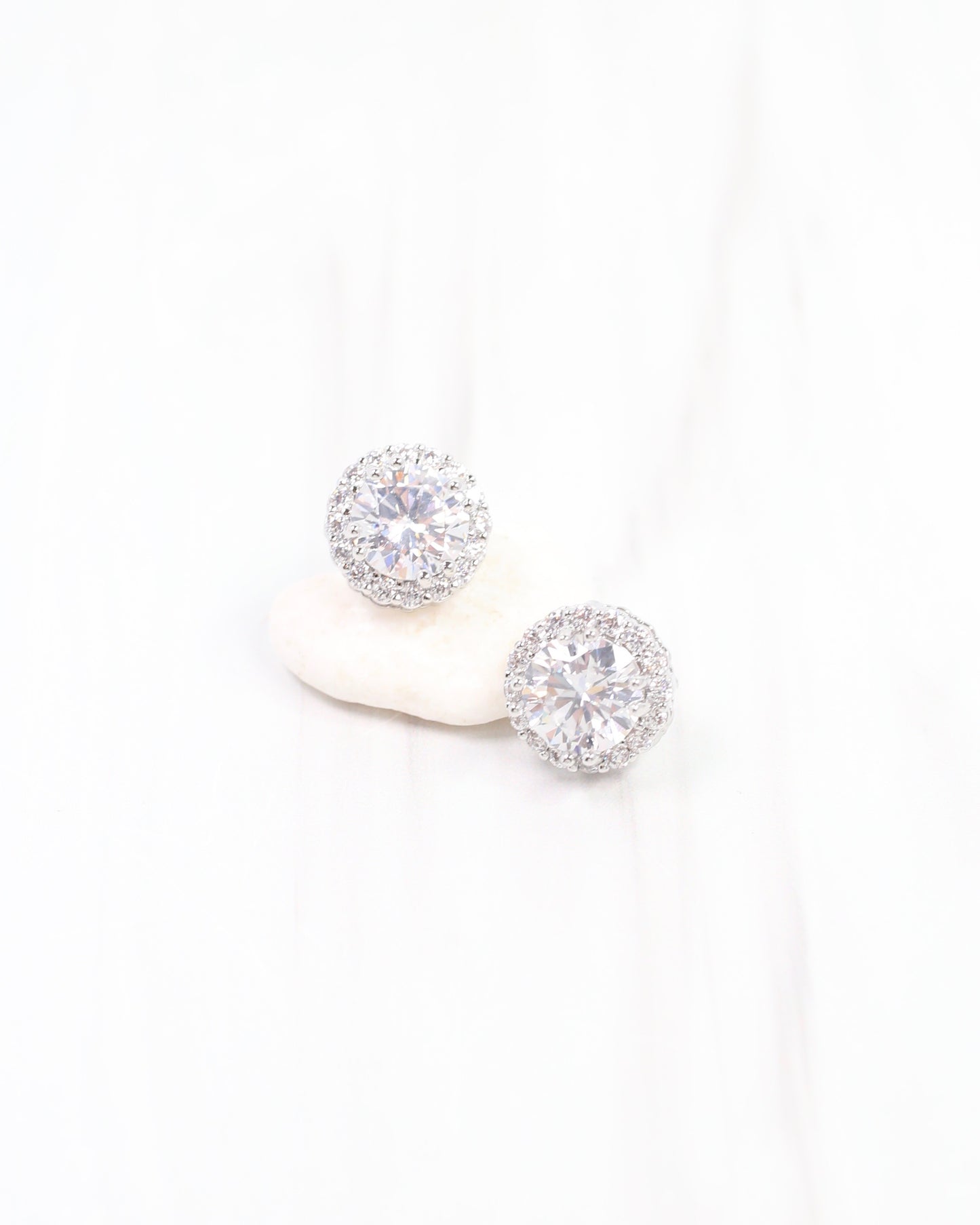 Winslow Embellished CZ Stud Earring Silver