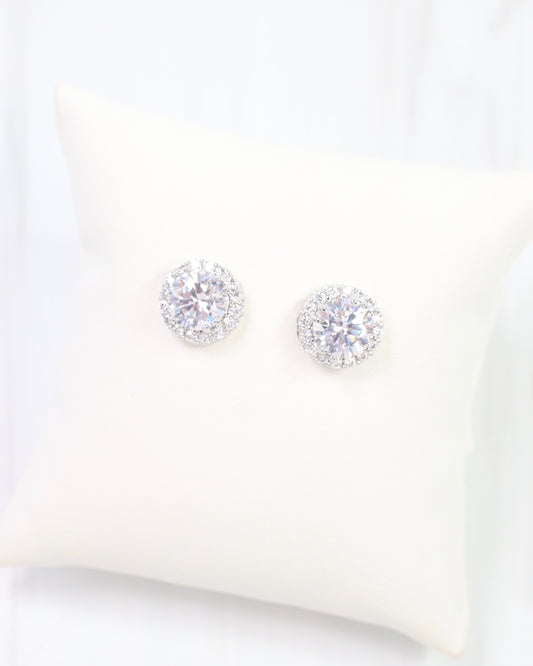 Winslow Embellished CZ Stud Earring Silver