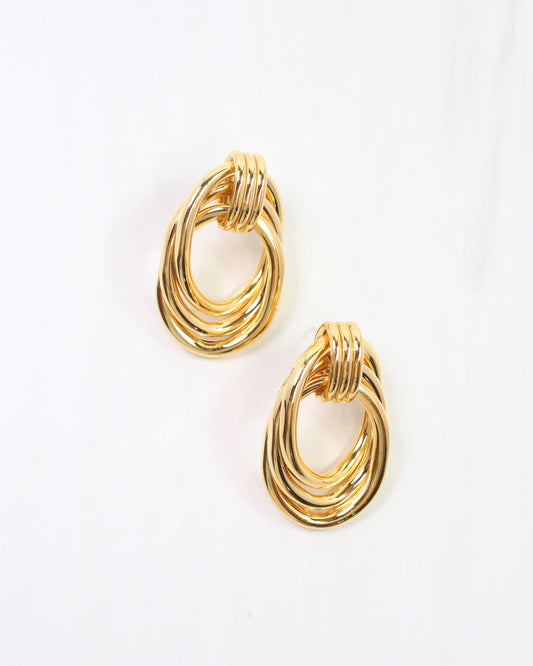Glendale Oval Knot Earring Gold