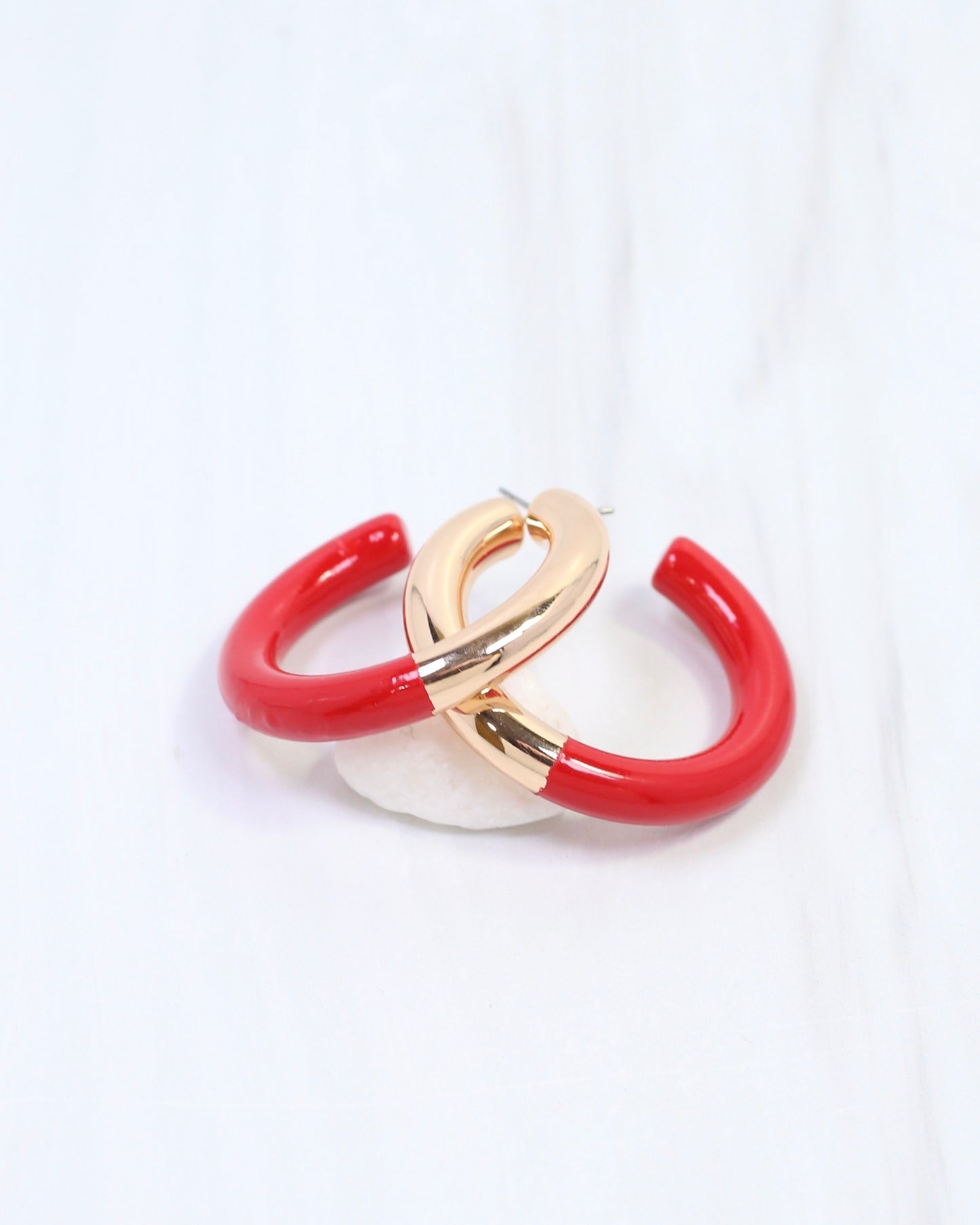 Elyse Hoop Earring Red